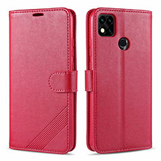 Custodia Portafoglio In Pelle Cover con Supporto L09 per Xiaomi POCO C3 Rosso