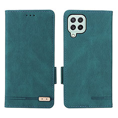 Custodia Portafoglio In Pelle Cover con Supporto L09Z per Samsung Galaxy A22 4G Verde