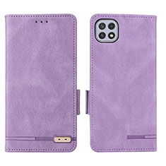 Custodia Portafoglio In Pelle Cover con Supporto L09Z per Samsung Galaxy A22 5G Viola