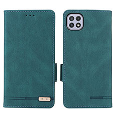 Custodia Portafoglio In Pelle Cover con Supporto L09Z per Samsung Galaxy A22s 5G Verde