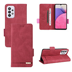 Custodia Portafoglio In Pelle Cover con Supporto L09Z per Samsung Galaxy A33 5G Rosso