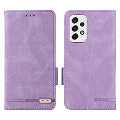 Custodia Portafoglio In Pelle Cover con Supporto L09Z per Samsung Galaxy A53 5G Viola