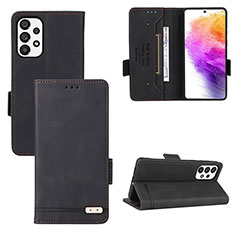 Custodia Portafoglio In Pelle Cover con Supporto L09Z per Samsung Galaxy A73 5G Nero