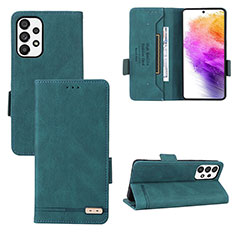 Custodia Portafoglio In Pelle Cover con Supporto L09Z per Samsung Galaxy A73 5G Verde