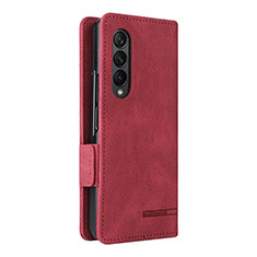 Custodia Portafoglio In Pelle Cover con Supporto L09Z per Samsung Galaxy Z Fold3 5G Rosso