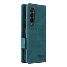 Custodia Portafoglio In Pelle Cover con Supporto L09Z per Samsung Galaxy Z Fold3 5G Verde