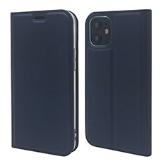 Custodia Portafoglio In Pelle Cover con Supporto L10 per Apple iPhone 12 Blu Notte