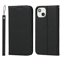 Custodia Portafoglio In Pelle Cover con Supporto L10 per Apple iPhone 14 Nero