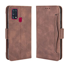 Custodia Portafoglio In Pelle Cover con Supporto L10 per Samsung Galaxy M31 Marrone