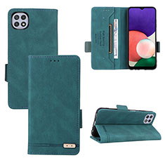 Custodia Portafoglio In Pelle Cover con Supporto L10Z per Samsung Galaxy A22s 5G Verde