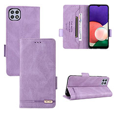 Custodia Portafoglio In Pelle Cover con Supporto L10Z per Samsung Galaxy A22s 5G Viola