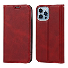 Custodia Portafoglio In Pelle Cover con Supporto L11 per Apple iPhone 14 Pro Max Rosso