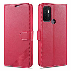 Custodia Portafoglio In Pelle Cover con Supporto L11 per Oppo A11s Rosso