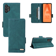 Custodia Portafoglio In Pelle Cover con Supporto L11Z per Samsung Galaxy A32 5G Verde