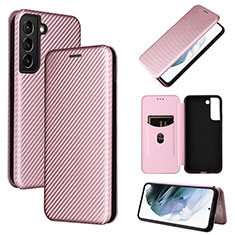 Custodia Portafoglio In Pelle Cover con Supporto L11Z per Samsung Galaxy S21 FE 5G Oro Rosa