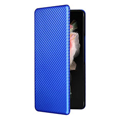 Custodia Portafoglio In Pelle Cover con Supporto L11Z per Samsung Galaxy Z Fold3 5G Blu