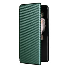 Custodia Portafoglio In Pelle Cover con Supporto L11Z per Samsung Galaxy Z Fold3 5G Verde