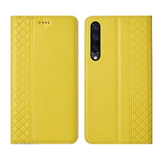 Custodia Portafoglio In Pelle Cover con Supporto L12 per Huawei P Smart Pro (2019) Giallo