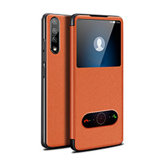 Custodia Portafoglio In Pelle Cover con Supporto L12 per Huawei P smart S Arancione