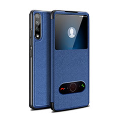 Custodia Portafoglio In Pelle Cover con Supporto L12 per Huawei P smart S Blu