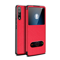 Custodia Portafoglio In Pelle Cover con Supporto L12 per Huawei P smart S Rosso