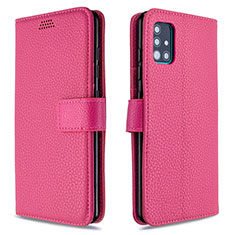 Custodia Portafoglio In Pelle Cover con Supporto L12 per Samsung Galaxy A51 5G Rosa Caldo