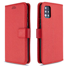 Custodia Portafoglio In Pelle Cover con Supporto L12 per Samsung Galaxy A51 5G Rosso