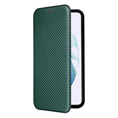 Custodia Portafoglio In Pelle Cover con Supporto L12Z per Samsung Galaxy S21 FE 5G Verde