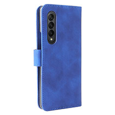 Custodia Portafoglio In Pelle Cover con Supporto L12Z per Samsung Galaxy Z Fold3 5G Blu