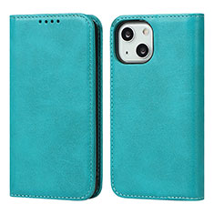 Custodia Portafoglio In Pelle Cover con Supporto L14 per Apple iPhone 13 Cielo Blu