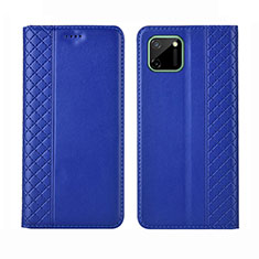 Custodia Portafoglio In Pelle Cover con Supporto L14 per Realme C11 Blu