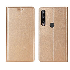 Custodia Portafoglio In Pelle Cover con Supporto L15 per Huawei Y7p Oro