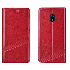 Custodia Portafoglio In Pelle Cover con Supporto L15 per Xiaomi Redmi 8A Rosso