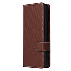 Custodia Portafoglio In Pelle Cover con Supporto L16Z per Samsung Galaxy Z Fold3 5G Marrone