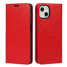 Custodia Portafoglio In Pelle Cover con Supporto L17 per Apple iPhone 13 Rosso