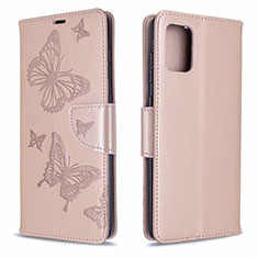 Custodia Portafoglio In Pelle Cover con Supporto L17 per Samsung Galaxy A71 5G Oro Rosa