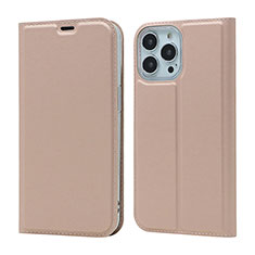 Custodia Portafoglio In Pelle Cover con Supporto L18 per Apple iPhone 15 Pro Max Oro Rosa