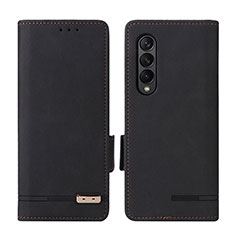 Custodia Portafoglio In Pelle Cover con Supporto L18Z per Samsung Galaxy Z Fold3 5G Nero