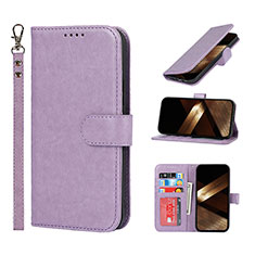 Custodia Portafoglio In Pelle Cover con Supporto L19 per Apple iPhone 14 Pro Viola