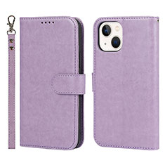 Custodia Portafoglio In Pelle Cover con Supporto L19 per Apple iPhone 15 Lavanda