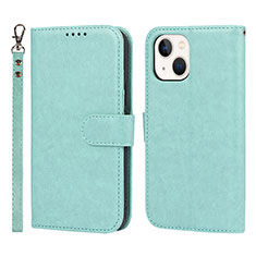 Custodia Portafoglio In Pelle Cover con Supporto L19 per Apple iPhone 15 Verde Pastello