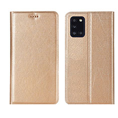 Custodia Portafoglio In Pelle Cover con Supporto L19 per Samsung Galaxy A31 Oro