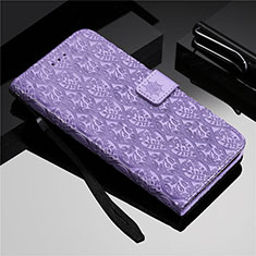 Custodia Portafoglio In Pelle Cover con Supporto L19 per Samsung Galaxy A51 5G Viola