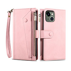 Custodia Portafoglio In Pelle Cover con Supporto L20 per Apple iPhone 13 Oro Rosa