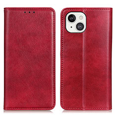 Custodia Portafoglio In Pelle Cover con Supporto L25 per Apple iPhone 13 Rosso