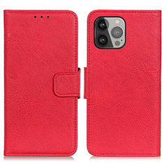 Custodia Portafoglio In Pelle Cover con Supporto L27 per Apple iPhone 13 Pro Max Rosso