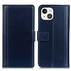 Custodia Portafoglio In Pelle Cover con Supporto L28 per Apple iPhone 15 Blu