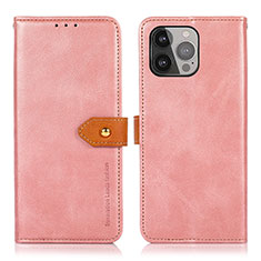 Custodia Portafoglio In Pelle Cover con Supporto L29 per Apple iPhone 13 Pro Oro Rosa