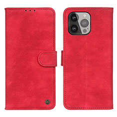 Custodia Portafoglio In Pelle Cover con Supporto L30 per Apple iPhone 15 Pro Rosso