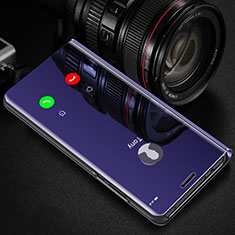 Custodia Portafoglio In Pelle Cover con Supporto Laterale Specchio Cover L01 per LG V50 ThinQ 5G Viola